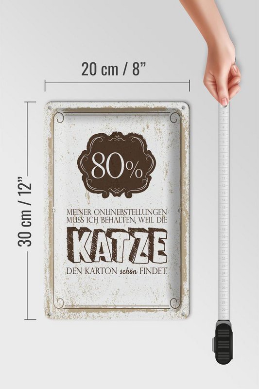 Blikskilt, der siger 20x30 cm online bestil kattepap dekorativt skilt