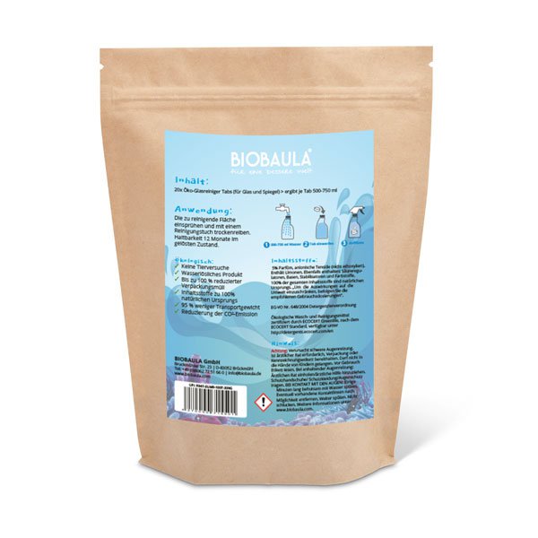 BIOBAULA grand paquet de pastilles nettoyantes pour vitres