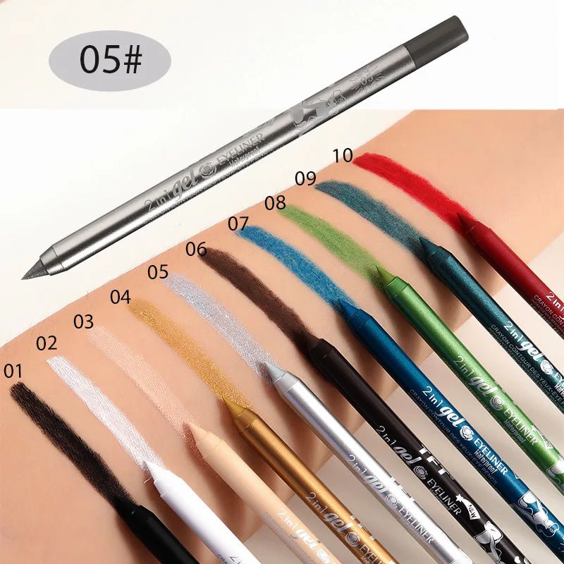 Eyeliner impermeabile Matita a lunga durata Pigmento colorato Blu Nero Bianco Gel colorato Eye Liner Pen Trucco Cosmetici per la bellezza degli occhi