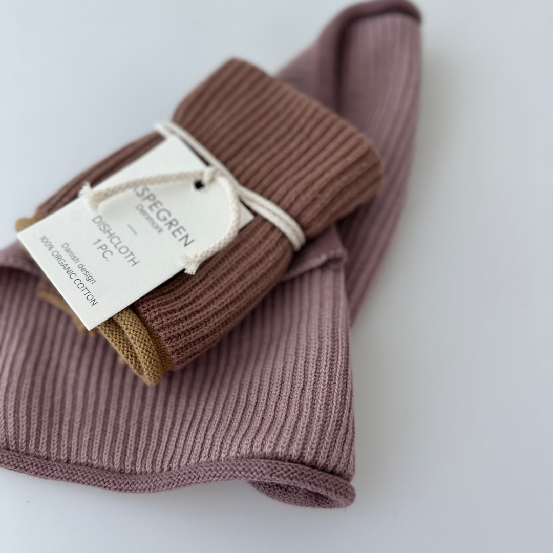 Trapo de cocina de punto – Ondulado – Malva