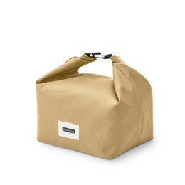  A gray, rectangular lunch bag with a handle and a Black+Blum logo. The bag appears to be made of a durable, water-resistant material and is suitable for carrying food or other items for a picnic or outdoor meal.