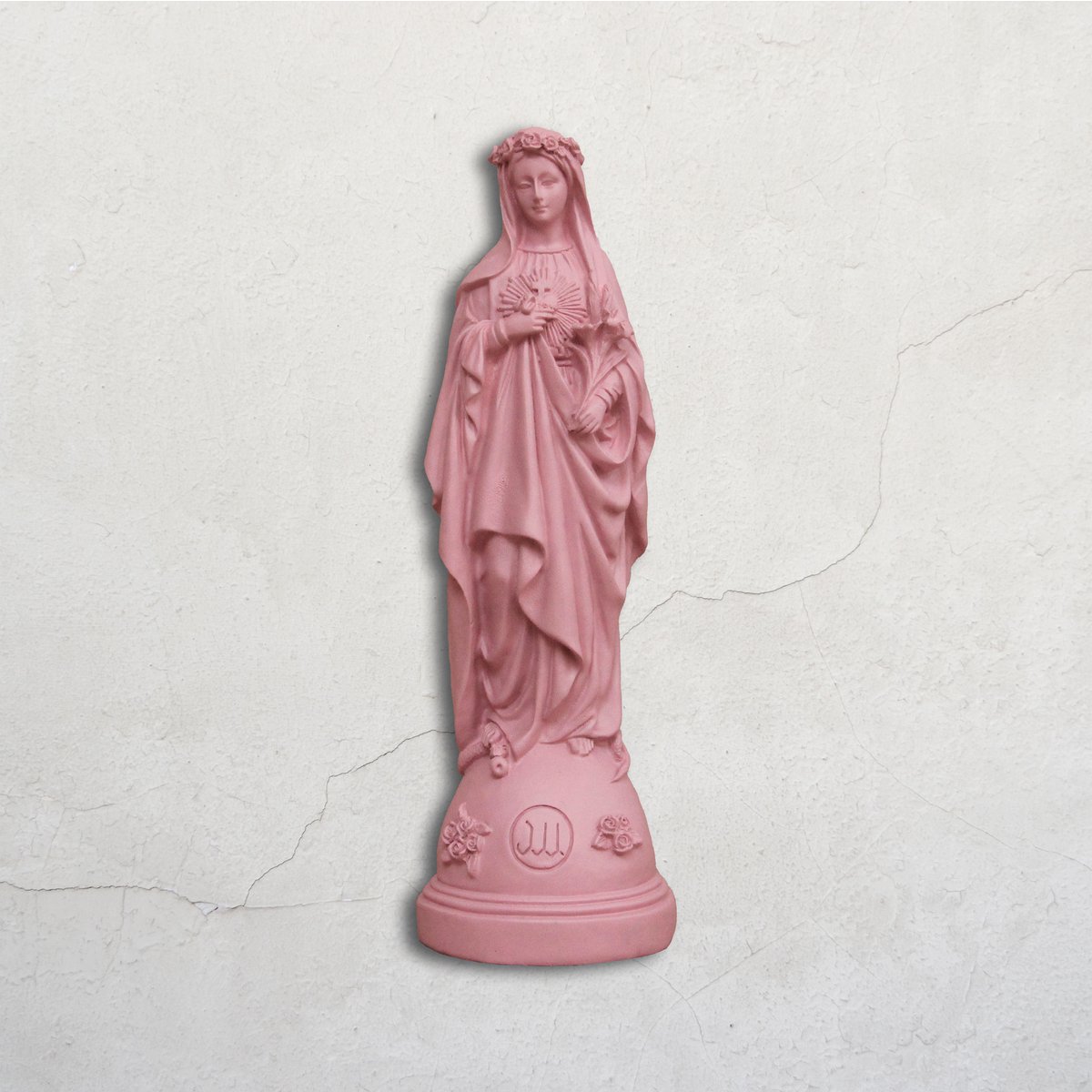 Statuette Mary med blomster