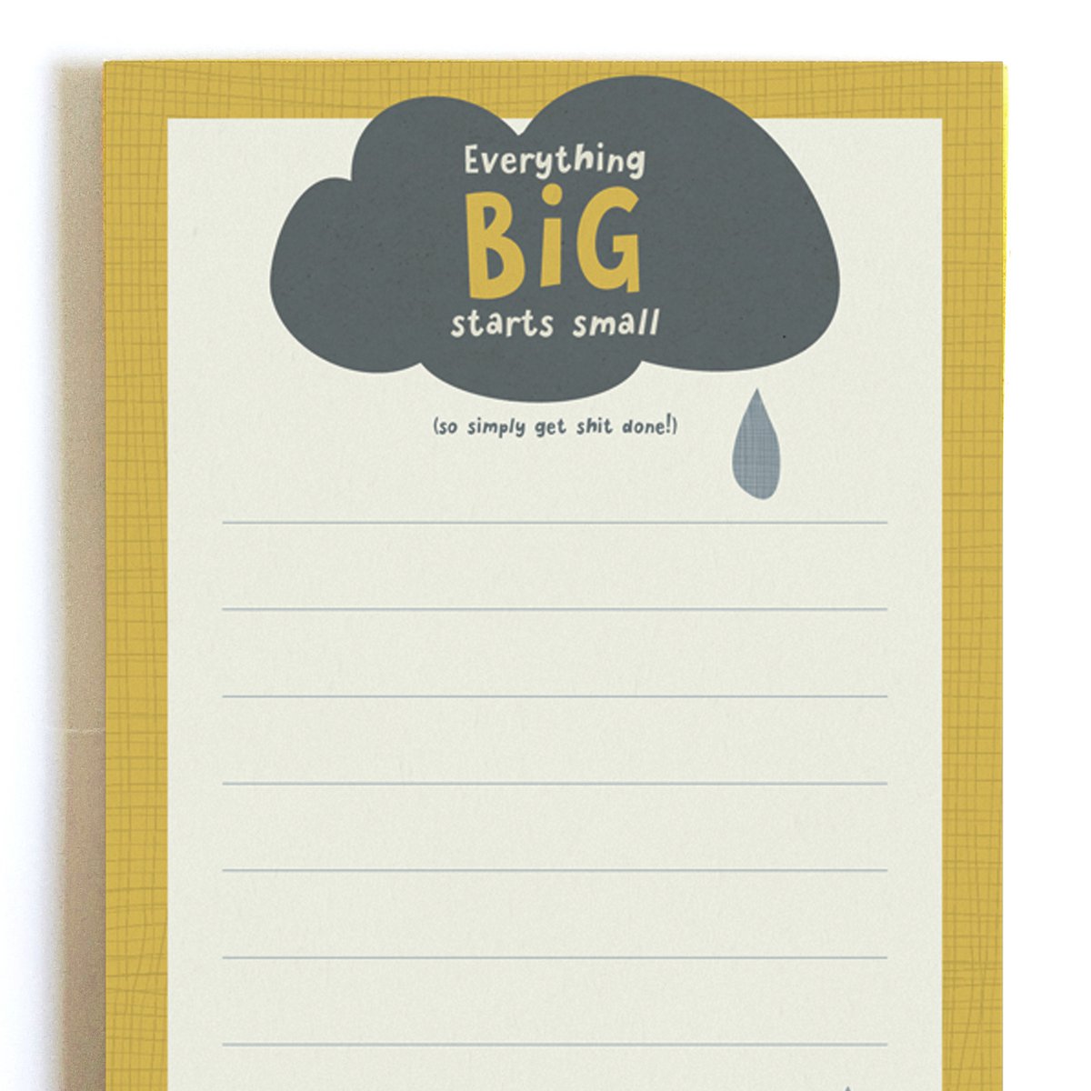 Notizblock "Everything big starts small"