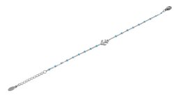 Accent anchor bracelet made of stainless steel, silver/light blue