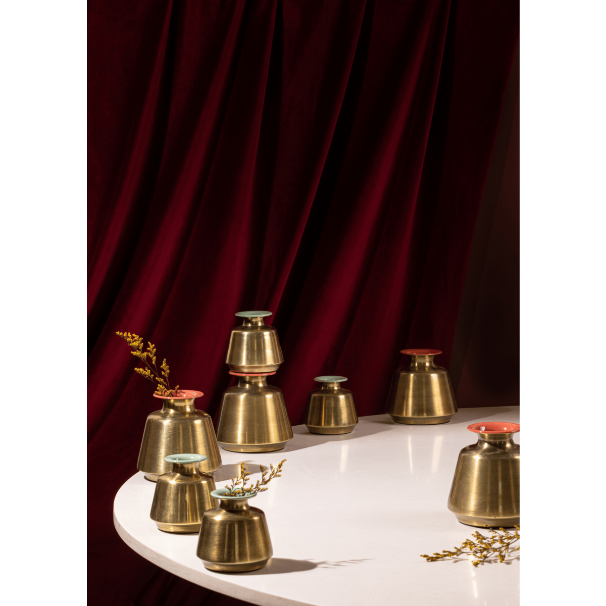 Decoratieve pot | Emaille potten handgemaakt lichtgewicht | Set van 2