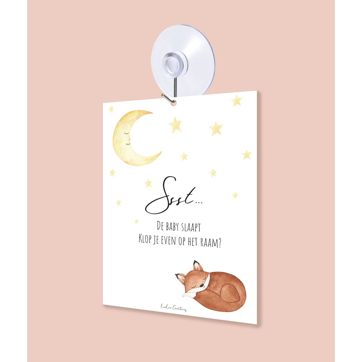 Shhh... the baby is sleeping - Window card with suction cup