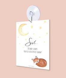 Shhh... baby sover - Vinduskort med sugekop