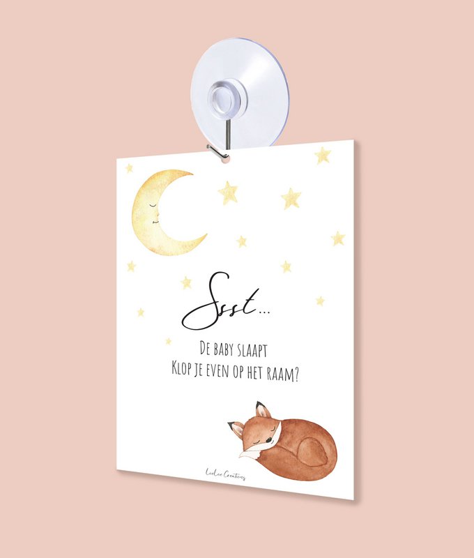 Shhh... baby sover - Vinduskort med sugekop
