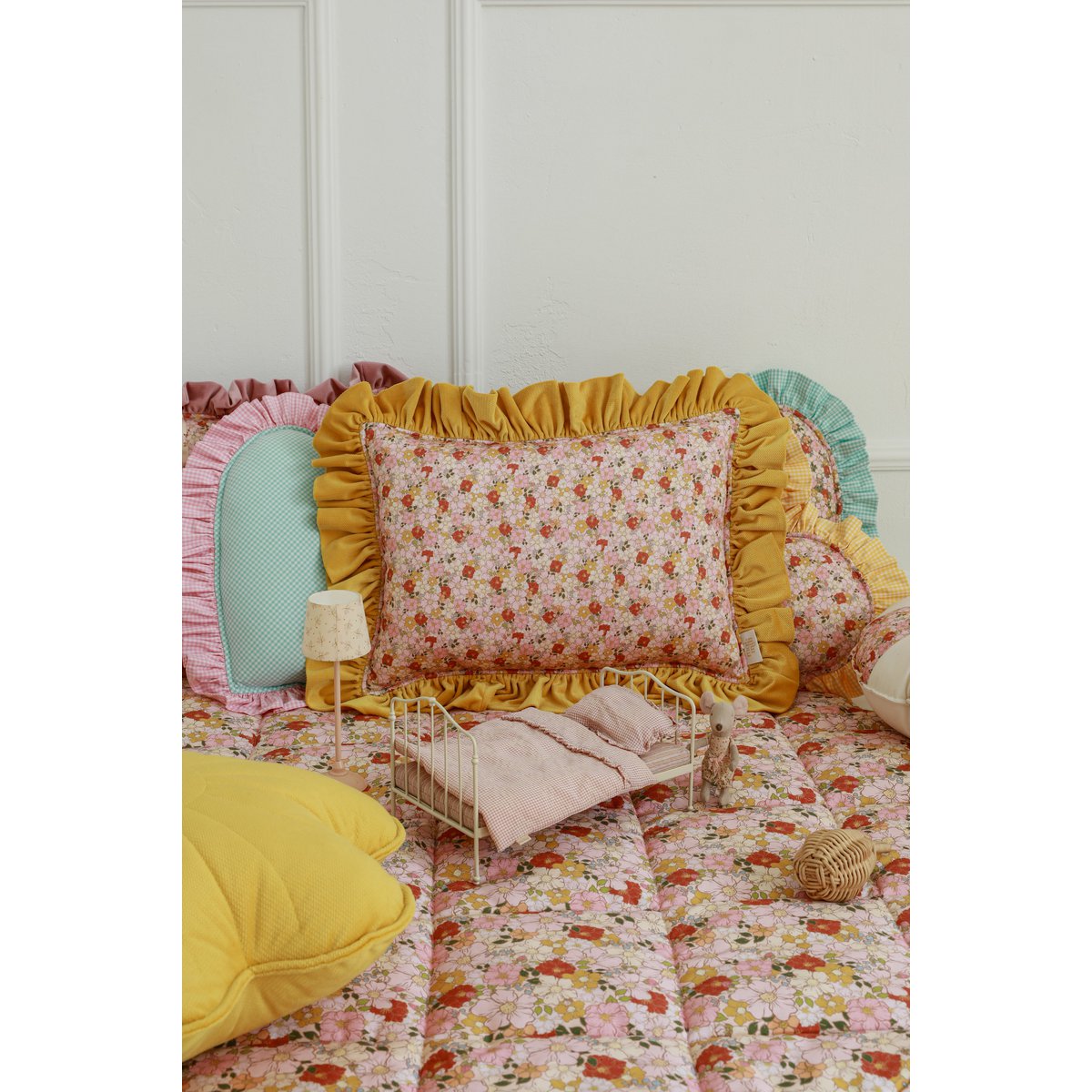 Ensemble de literie matelassée en coton pour les enfants «Spring Garden» - conception patchwork, petite taille