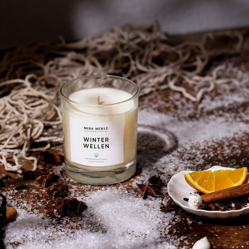Scented candle WINTER WAVES – scented candle with cinnamon & orange 150g