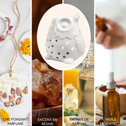 Quemador de Perfume - Búho - Diseño y Moderno - Portavelas Ceras Perfumadas, Aceites Esenciales - Accesorio Decorativo Aromaterapia