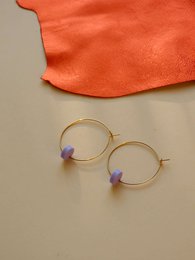 Lilac Dots Hoops made of stainless steel