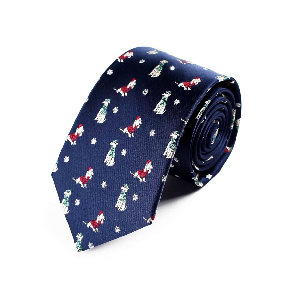 Tie - Dark blue with xmas dogs