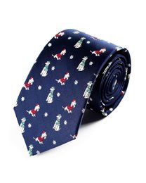 Tie - Dark blue with xmas dogs
