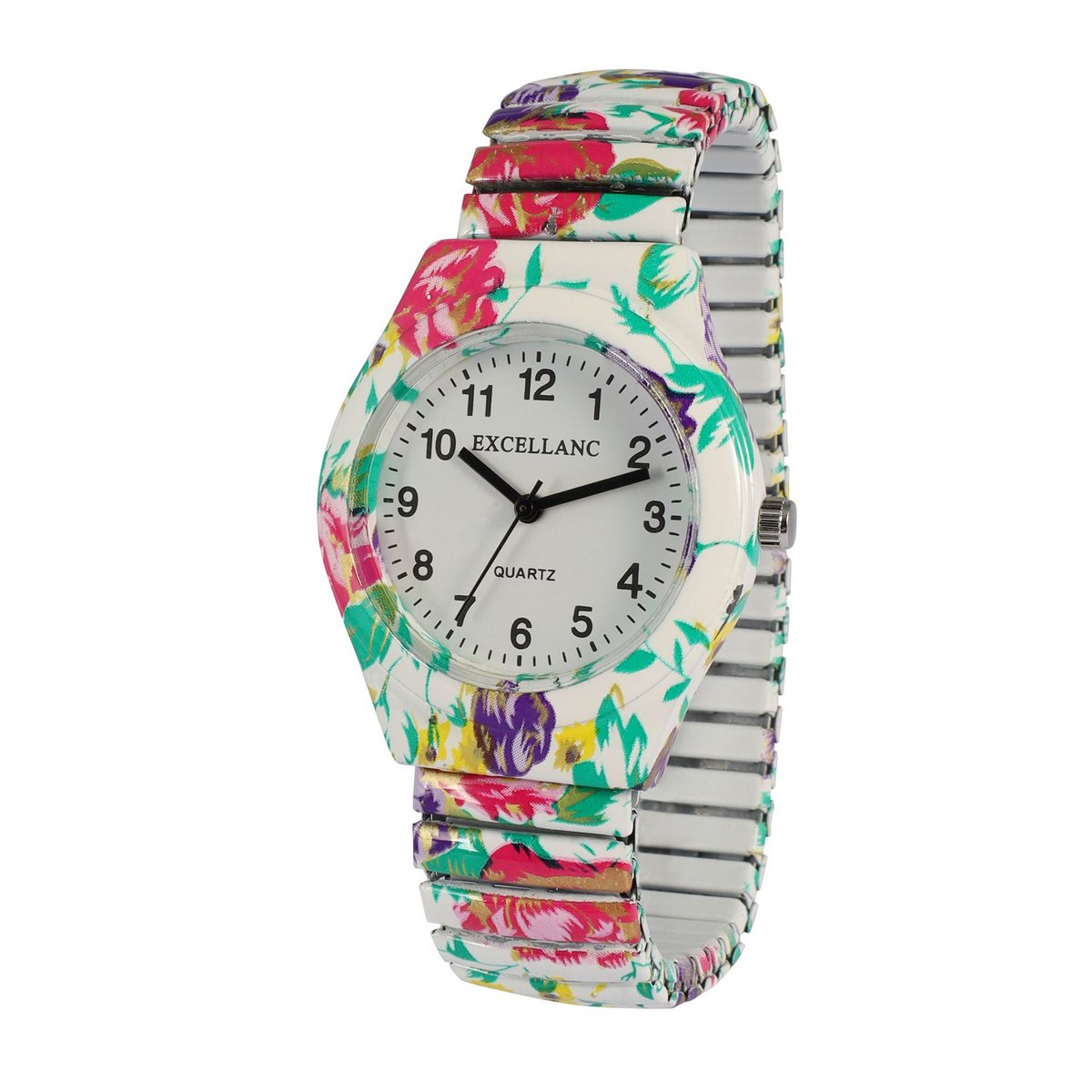 Excellanc women's watch, pull strap, metal/stainless steel, rose, Ø 35 mm