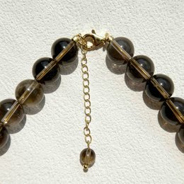 Collar de perlas y cuarzo ahumado - Joyería de piedras preciosas con cuentas de 10 mm