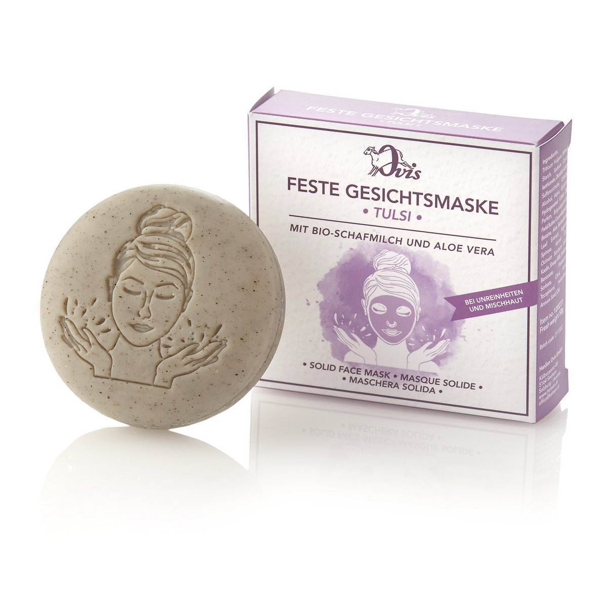 Ovis Feste Gesichtsmaske 50g 6 cm im Einzelkarton