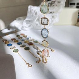 Crystals de quartz arc-en-ciel Bracelets à 5 pierres