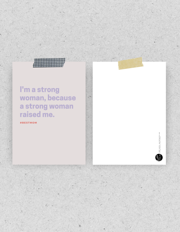 Postkarte "Raised by a strong Women" 