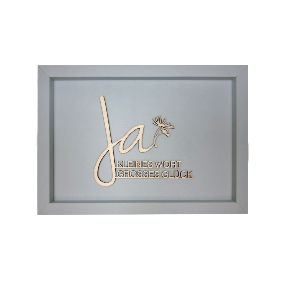 YES SMALL WORD, BIG LUCK - frame card wood lettering