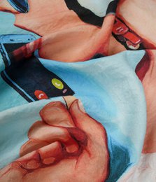 Linned strandhåndklæde Telefon Cream Licking - Algis Krisčiūnas
