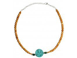 Chocker Sandalwood -Turquoise  Saraswati