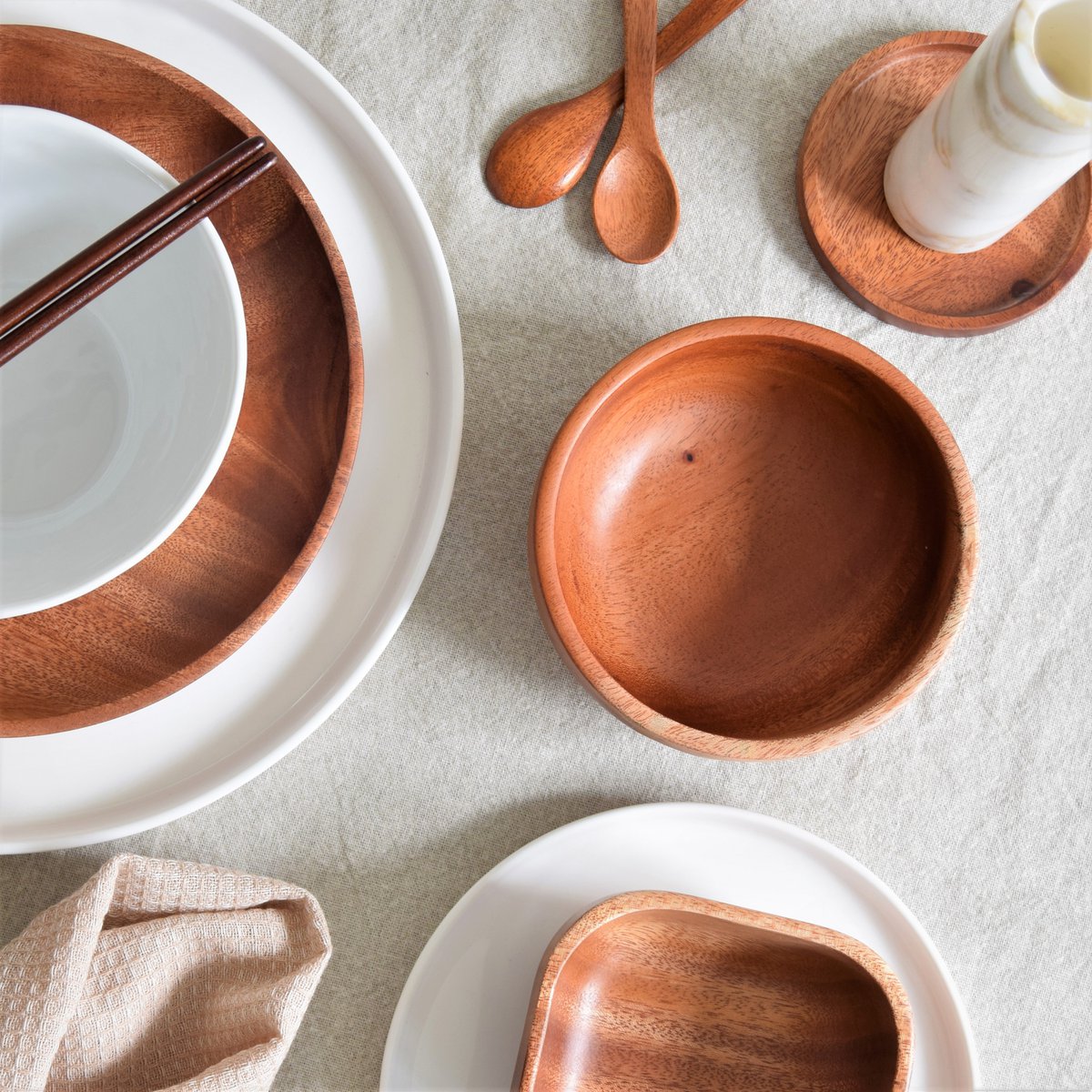 Handmade Tableware - Dessert Bowl - Ø12 cm - Eco-friendly - Khaya Wood