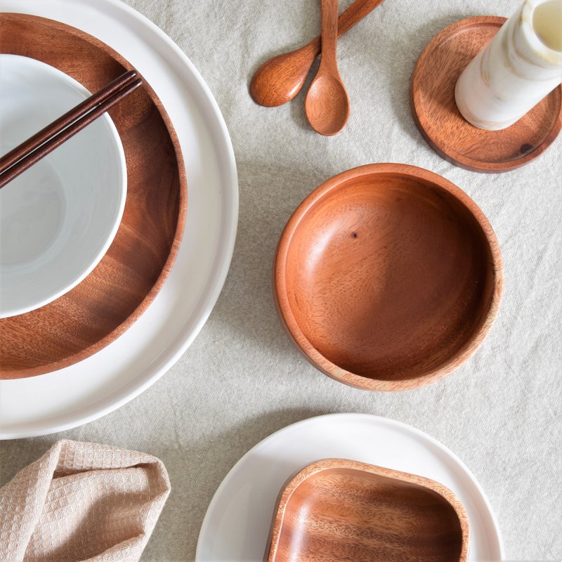 Handmade Tableware - Dessert Bowl - Ø12 cm - Eco-friendly - Khaya Wood
