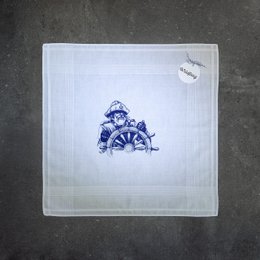 Taschentuch aus Baumwolle weiß Kapitän/Seemann