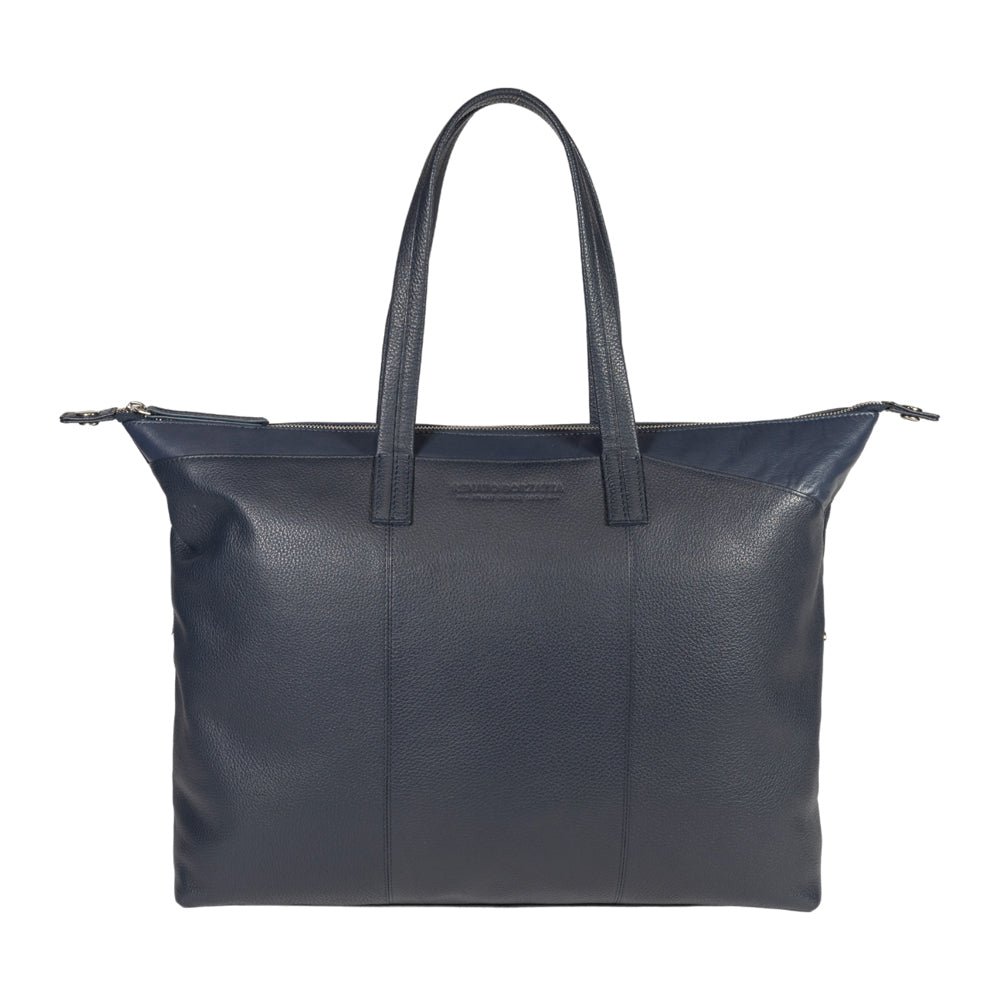 RB2004D | La bolsa de compras se transformó en una verdad en flor real, dólar/grano ligero. Doble manija. Color azul.