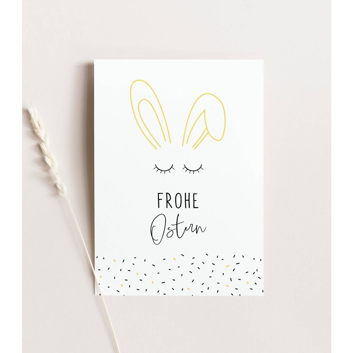 Easter card DEUTSCH - Frohe Ostern - Bunny ears, Frohe Ostern karte, Easter card, A6 Ostern karte