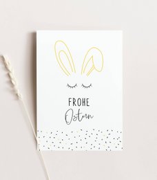 Karta wielkanocna Niemiec - Wesołych Świąt Wielkanocnych - Bunny Ears, Wesare Easter Map, Card Easter Card, A6 Easter Card