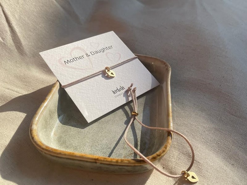 Moeder en dochter armbandenset zwart, stainless steel zilver of goud