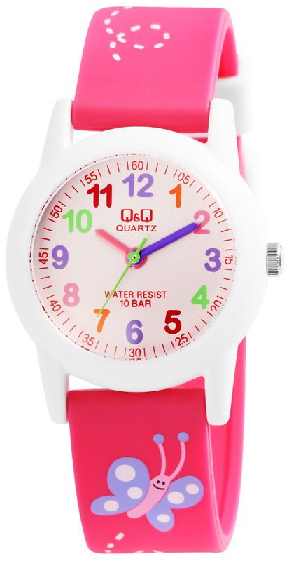 Montre pour enfants Q&Q "Butterfly", bracelet en résine, 10 ATM