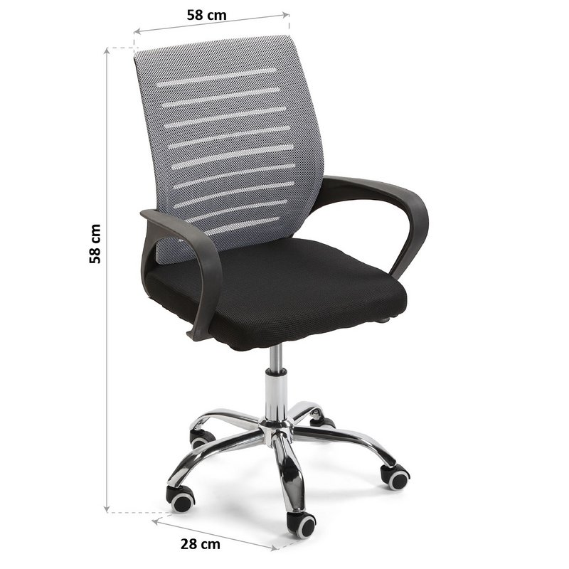 CHAISE DE BUREAU NOIR/GRIS