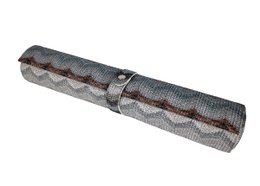 Tunk Runner Zigzag Pattern Blue Grey 150 cm in pelle sintetica