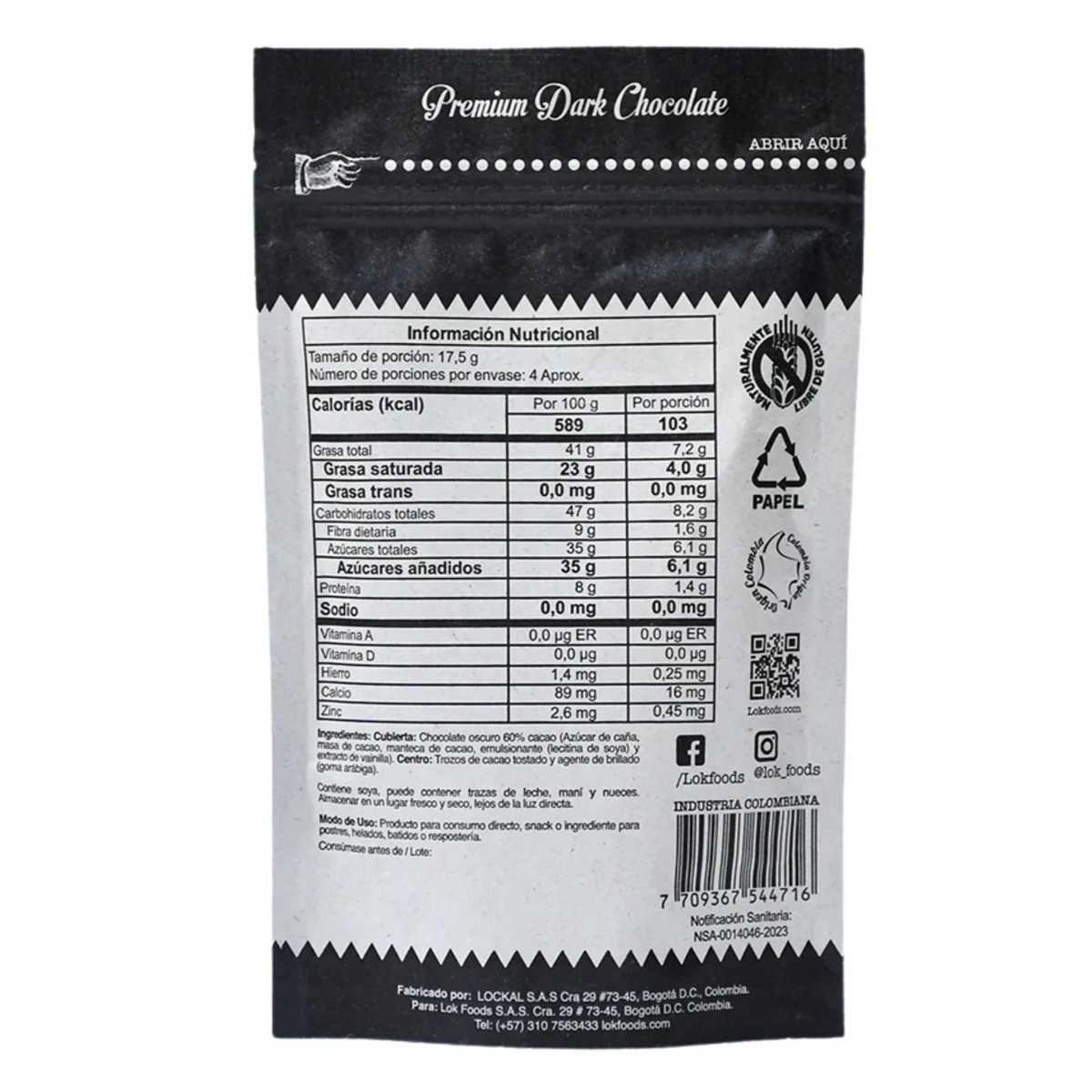 Cacao Nibs Covered with Dark Chocolate | 60% Cacao | 75g