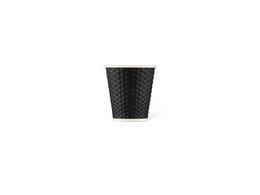 Beker porselein LAP 180ml met silic. grip honingraat Black