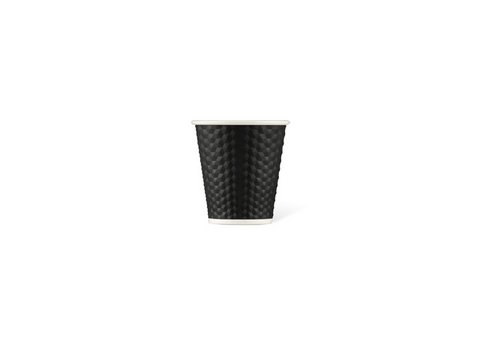Porcelain cup LAP 180ml with silicon. grip honeycomb Black