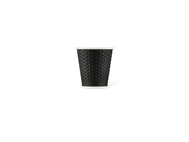 Beker porselein LAP 180ml met silic. grip honingraat Black
