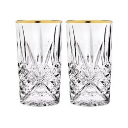 "Star" Kristall Latte Macchiato Gläser Goldrand Set