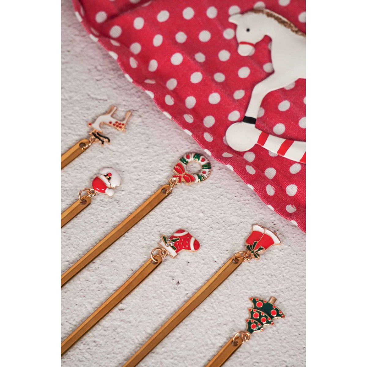 Golden Xmas Dessert Lepel 14 cm set van 6 stuks Isabelle Rose