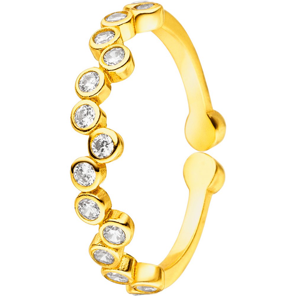 Gold-plated silver ring with zirconia