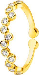 Gold-plated silver ring with zirconia