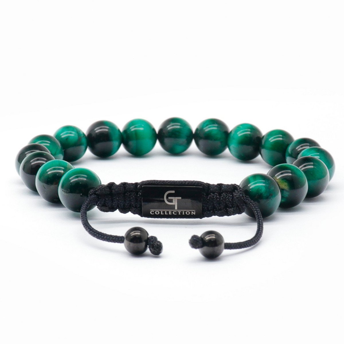 GRÜNES TIGERAUGE-Perlenarmband für Herren