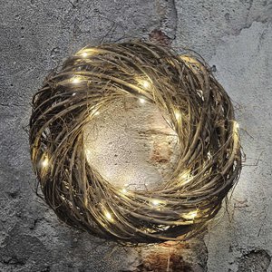 Rota krans wild willow 30cm met verlichting (3xAA) (21617)