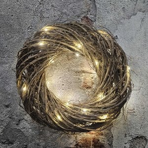 Rota krans wild willow 30cm met verlichting (3xAA) (21617)