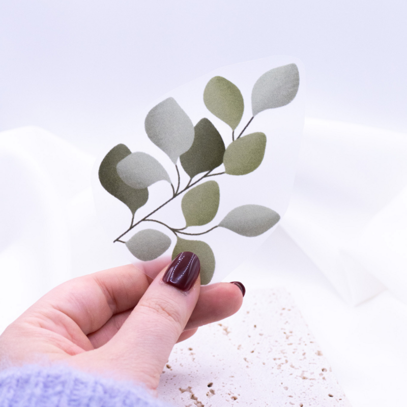 Iron-on eucalyptus branch patch - gift shirt decorate plant