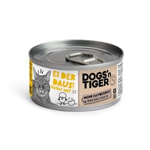 Dogs’n Tiger Adult Premium Cat Food, Wet Food, Grain-Free, Daus Egg!, Chicken & Egg
