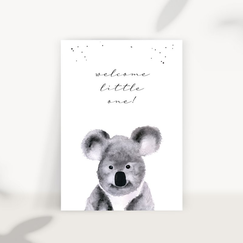 Kort til fødslen - koala "velkommen lille" (pu = 10 stykker)
